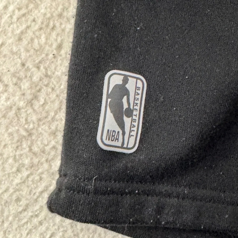 NBA‎ Fleece Shorts Boys Size 8 Black Elastic Waist Basketball Activewear Fleece